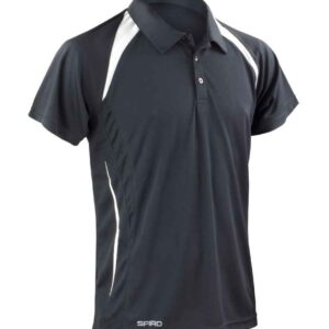 Spiro Team Spirit Polo Shirt | Black/White