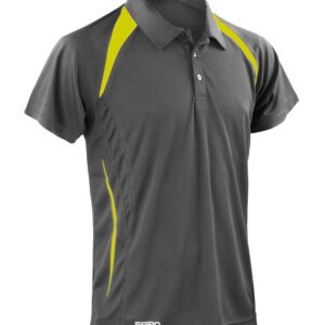 Spiro Team Spirit Polo Shirt | Grey/Lime Green