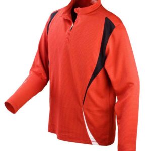 Spiro Unisex Zip Neck Trial Training Top | Red/Black/White