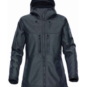 Stormtech Ladies Epsilon 2 Hooded Soft Shell Jacket | Charcoal Twill