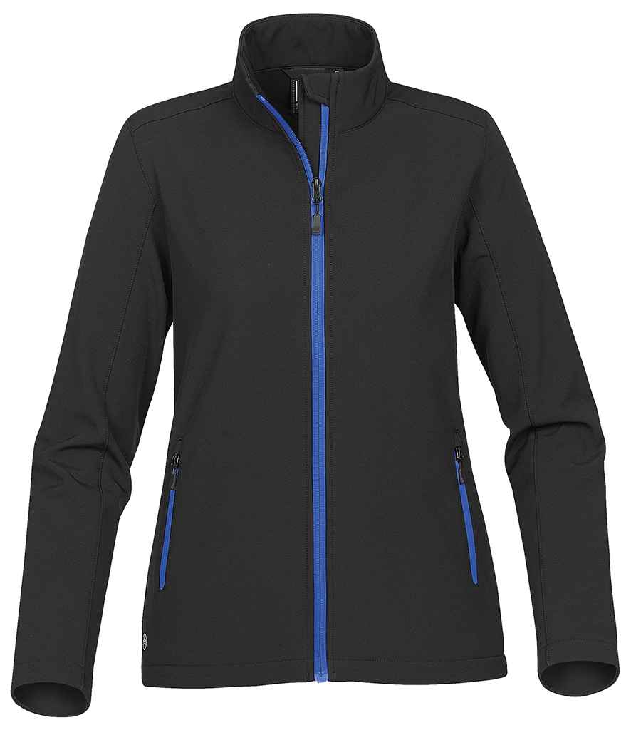Stormtech Ladies Orbiter Soft Shell Jacket | Black/Azure