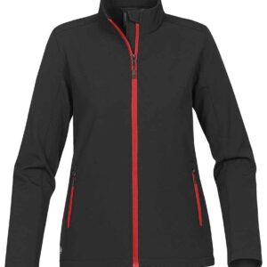Stormtech Ladies Orbiter Soft Shell Jacket | Black/Bright Red