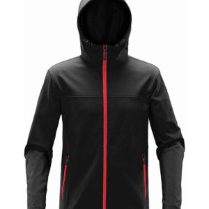 Stormtech Orbiter Hooded Soft Shell Jacket | Black/Bright Red