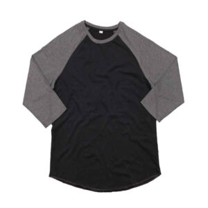 Superstar by Mantis Unisex 3/4 Sleeve Baseball T-Shirt | Black/Charcoal Marl