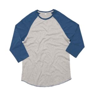Superstar by Mantis Unisex 3/4 Sleeve Baseball T-Shirt | Heather Grey/Swiss Navy