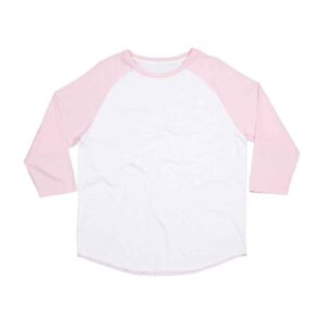 Superstar by Mantis Unisex 3/4 Sleeve Baseball T-Shirt | Pure White/Soft Pink