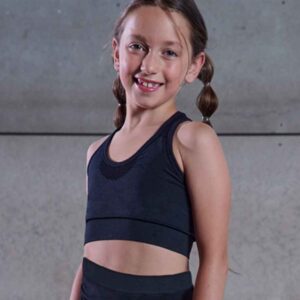 Tombo Kids Seamless Crop Top | Black