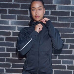 Tombo Ladies Lightweight Running Hoodie | Black