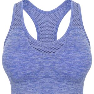 Tombo Ladies Seamless Crop Top | Blue Marl