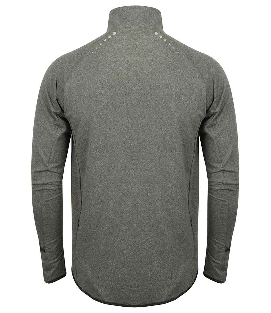 Tombo Long Sleeve Zip Neck Performance Top | Grey Marl - Image 2