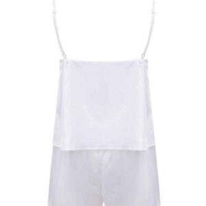 Towel City Ladies Satin Cami Short PJ's | White