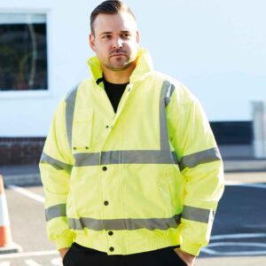 Warrior Hi-Vis Bomber Jacket | Fluorescent Yellow