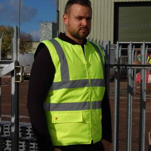 Warrior Hi-Vis Reversible Bodywarmer | Fluorescent Yellow