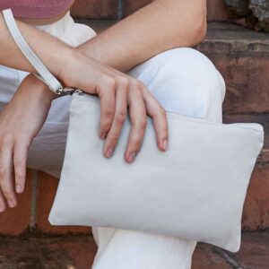 Westford Mill Canvas Wristlet Pouch | Light Grey/Light Grey
