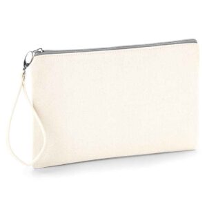 Westford Mill Canvas Wristlet Pouch | Natural/Light Grey