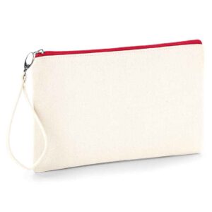 Westford Mill Canvas Wristlet Pouch | Natural/Red