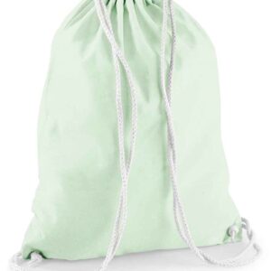 Westford Mill Cotton Gymsac | Pastel Mint/White