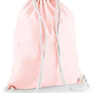 Westford Mill Cotton Gymsac | Pastel Pink/White
