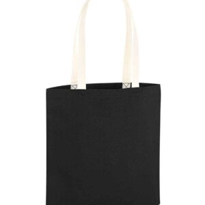 Westford Mill EarthAware® Organic Bag For Life - Contrast Handles | Black/Natural
