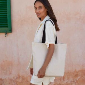 Westford Mill Fairtrade Cotton Camden Shopper | Natural/Black