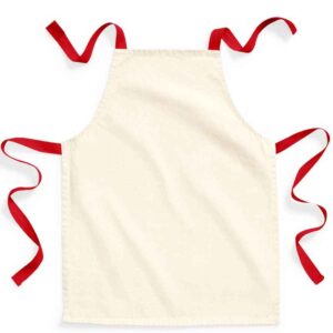 Westford Mill Fairtrade Kids Craft Apron | Natural/Classic Red