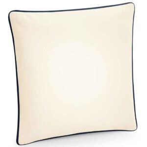 Westford Mill Fairtrade Piped Cushion Cover | Natural/French Navy