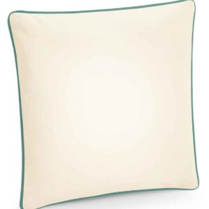 Westford Mill Fairtrade Piped Cushion Cover | Natural/Sage Green