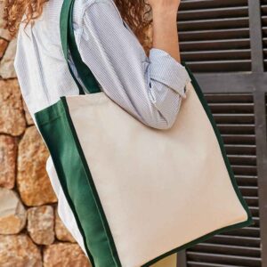 Westford Mill Gallery Canvas Tote | Natural/Bottle Green