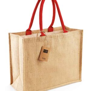 Westford Mill Jute Classic Shopper | Natural/Bright Red