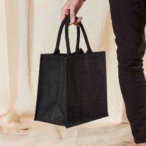 Westford Mill Jute Midi Tote Bag | Black/Black