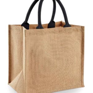 Westford Mill Jute Midi Tote Bag | Natural/Black