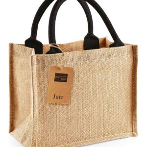 Westford Mill Jute Mini Gift Bag | Natural/Black
