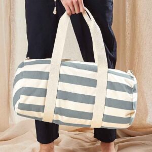 Westford Mill Nautical Barrel Bag | Natural/Grey