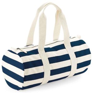 Westford Mill Nautical Barrel Bag | Natural/Navy