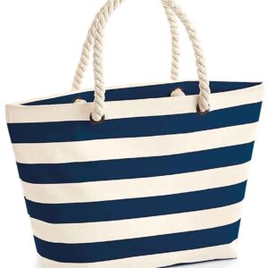 Westford Mill Nautical Beach Bag | Natural/Navy