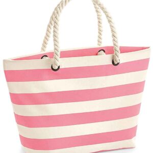 Westford Mill Nautical Beach Bag | Natural/Pink