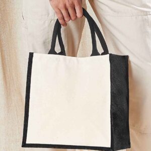 Westford Mill Printers Midi Jute Tote Bag | Black