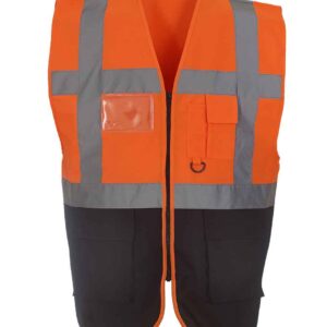 Yoko Executive Waistcoat | Orange/Navy
