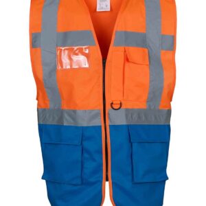 Yoko Executive Waistcoat | Orange/Royal Blue