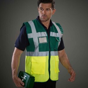 Yoko Executive Waistcoat | Paramedic Green/Yellow