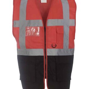 Yoko Executive Waistcoat | Red/Black
