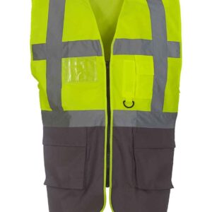 Yoko Executive Waistcoat | Yellow/Grey