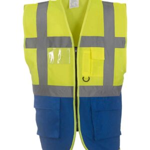 Yoko Executive Waistcoat | Yellow/Royal Blue