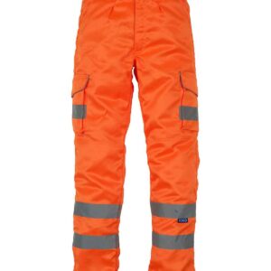 Yoko Hi-Vis Cargo Trousers with Knee Pad Pockets | Orange