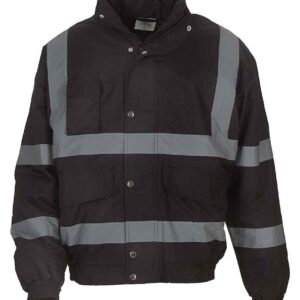 Yoko Hi-Vis Classic Bomber Jacket | Black