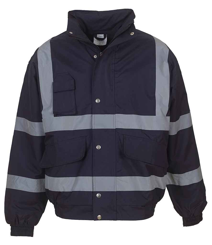 Yoko Hi-Vis Classic Bomber Jacket | Navy - Image 2