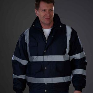 Yoko Hi-Vis Classic Bomber Jacket | Navy