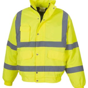 Yoko Hi-Vis Classic Bomber Jacket | Yellow