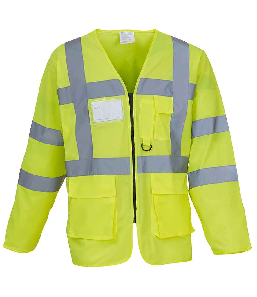 Yoko Hi-Vis Executive Long Sleeve Waistcoat | Yellow - Image 2