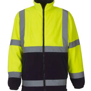 Yoko Hi-Vis Heavyweight Fleece Jacket | Yellow/Navy
